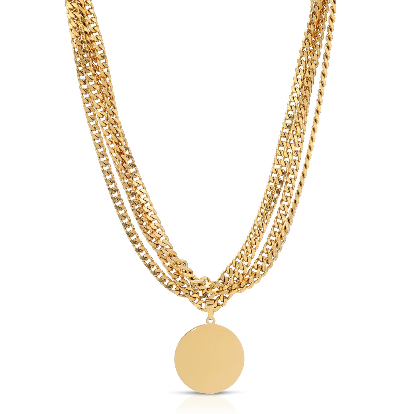 Chain Reaction Stacked Gold Pendant Necklace | | Chain Necklace Women | Chain Reaction Necklace - JaJaara