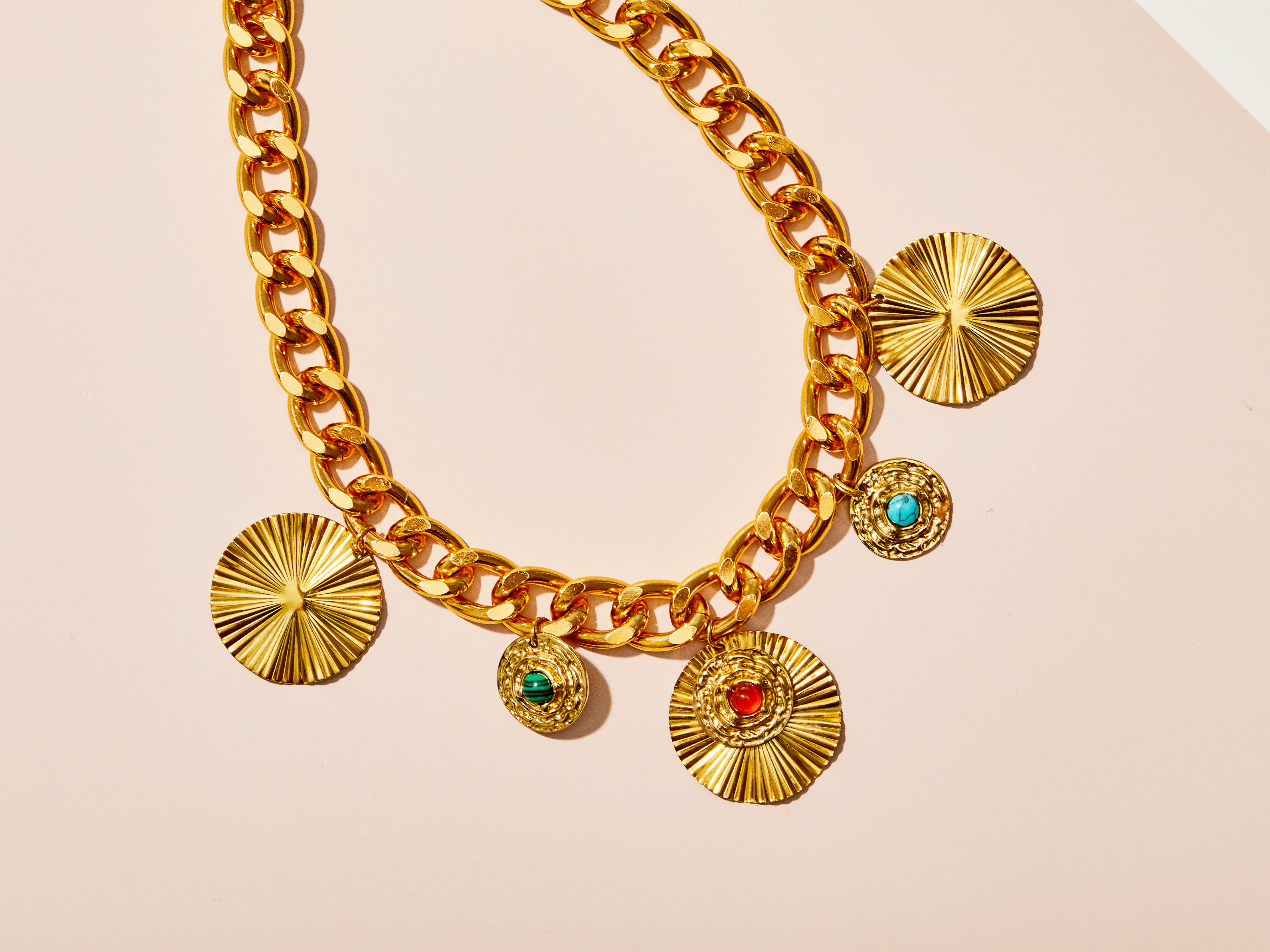 Chain Reaction Charms Necklace | Chain Necklace Women | Chain Reaction Necklace - JaJaara