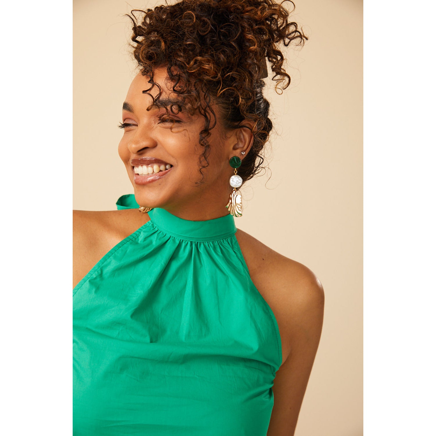 Emerald Bumpy Earrings | emerald green earrings  - Ja Jaara