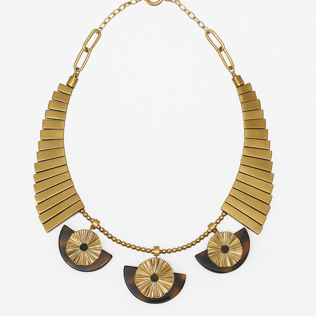 Tortoise Fan Medallion Necklace