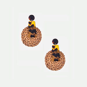 Round Rattan Earrings