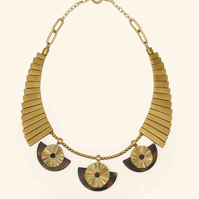 Tortoise Fan Medallion Necklace