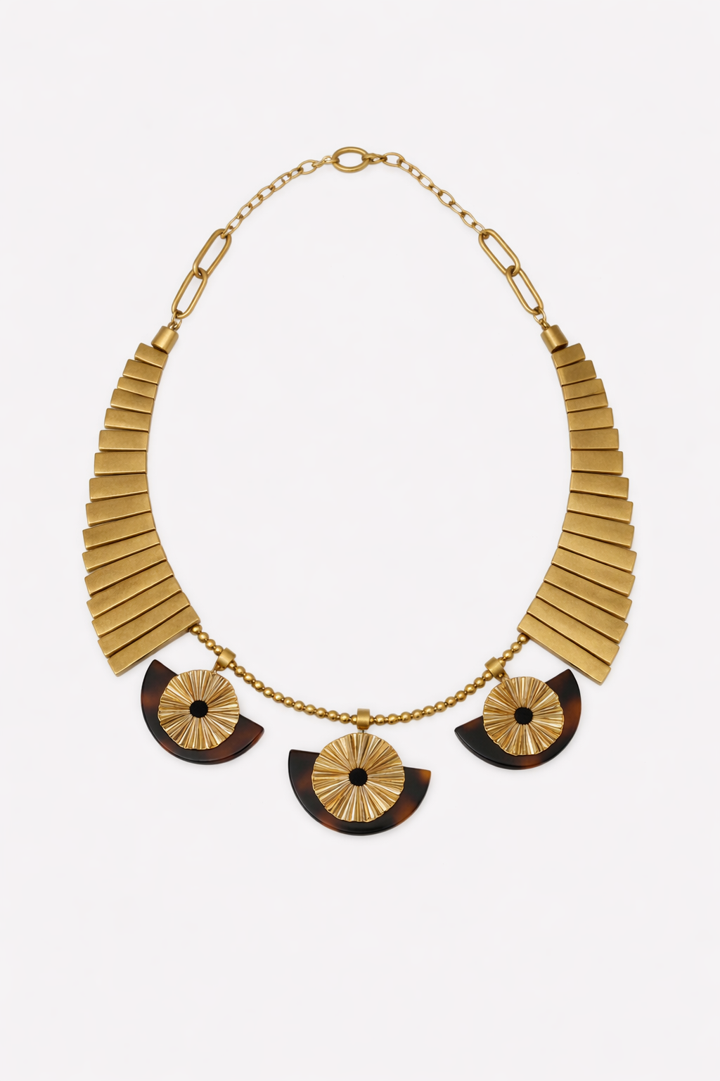 Tortoise Fan Medallion Necklace