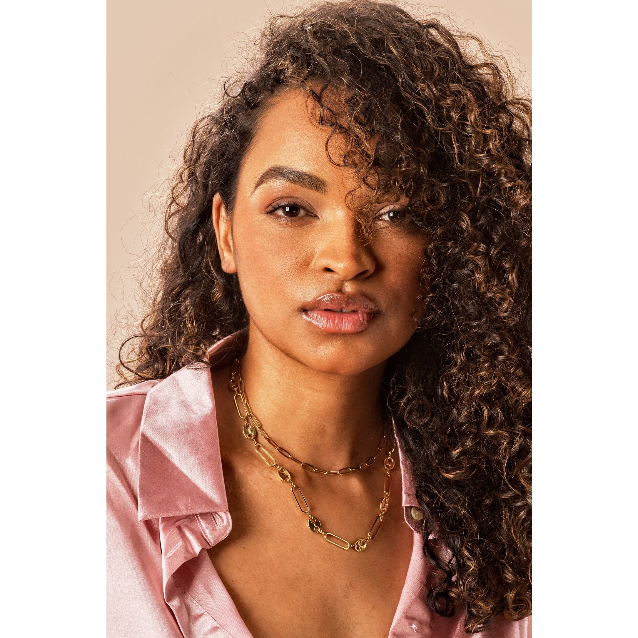 Coffee Bean Layered Choker Necklace