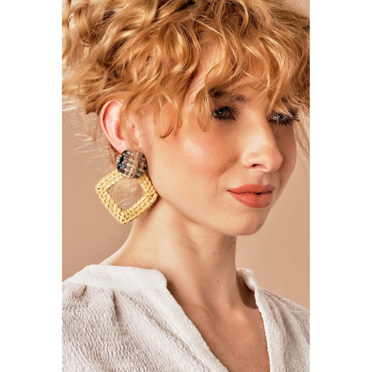 Rattan Wood Earrings