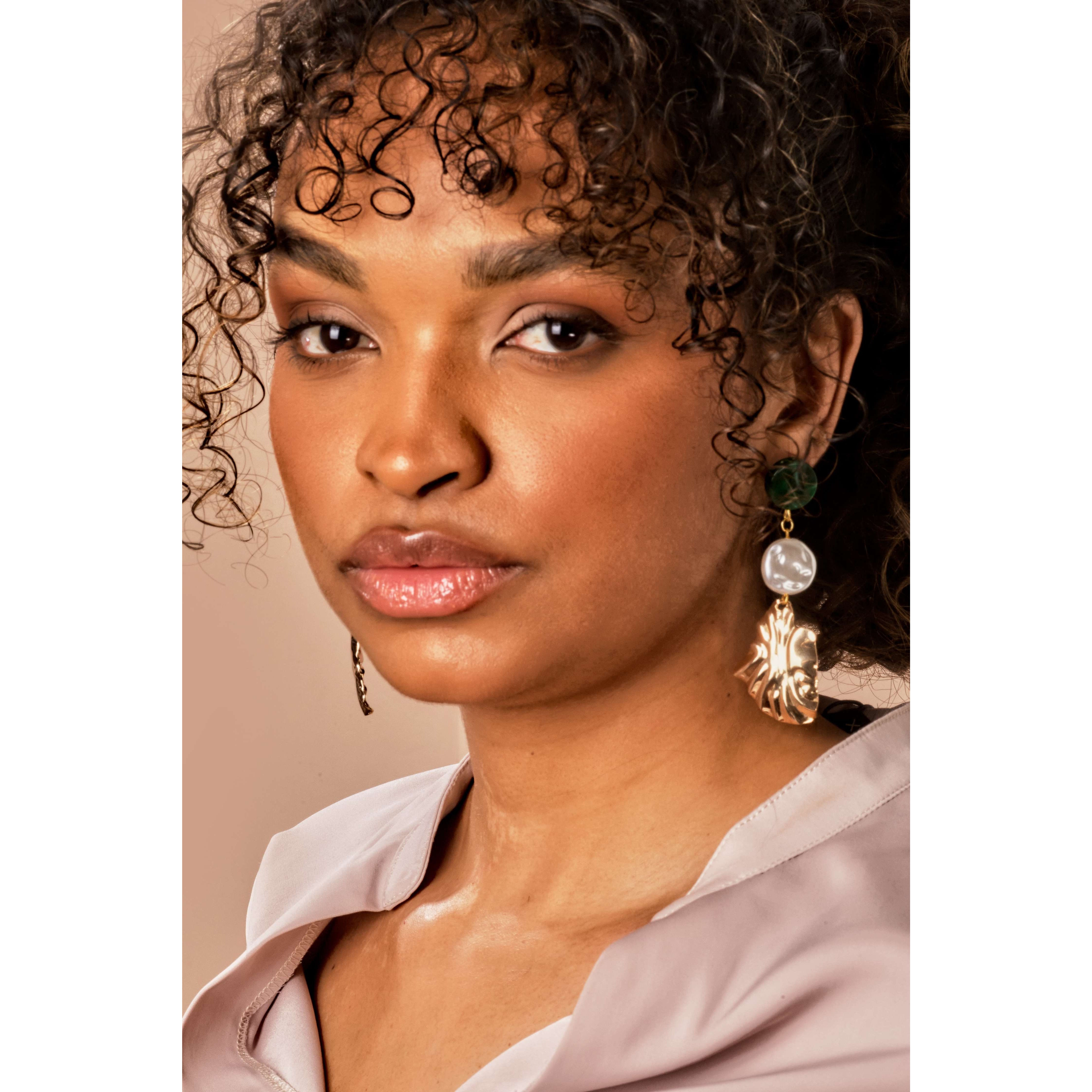 Emerald Bumpy Earrings - Ja Jaara